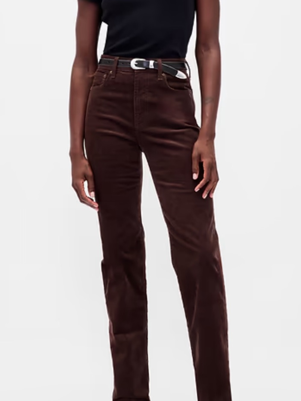 Classic Corduroy Vintage Slim High Rise Straight-Leg Women’s Pants Burgundy